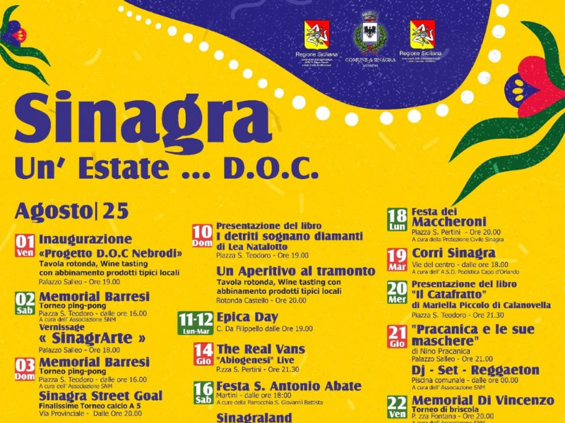 Estate Sinagra - Eventi Agosto 2025