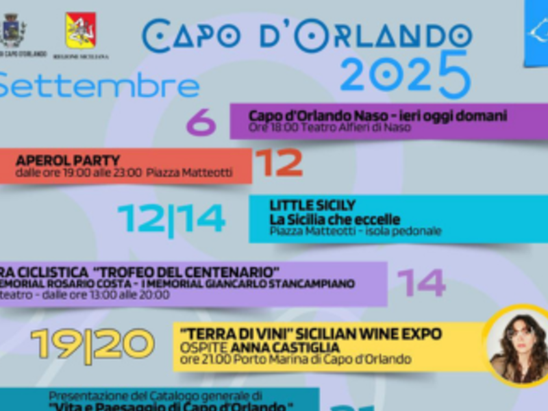 Eventi Settembre 2025 - Capo d'Orlando