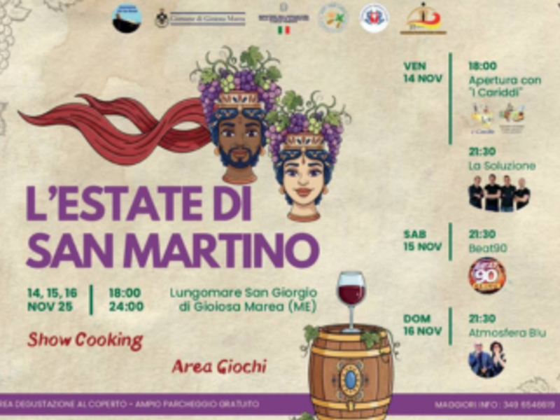 14-15-16 Novembre 2025 - L'estate di San Martino a Gioiosa Marea 14-15-16 Novembre 2025 - L'estate di San Martino a Gioiosa Marea