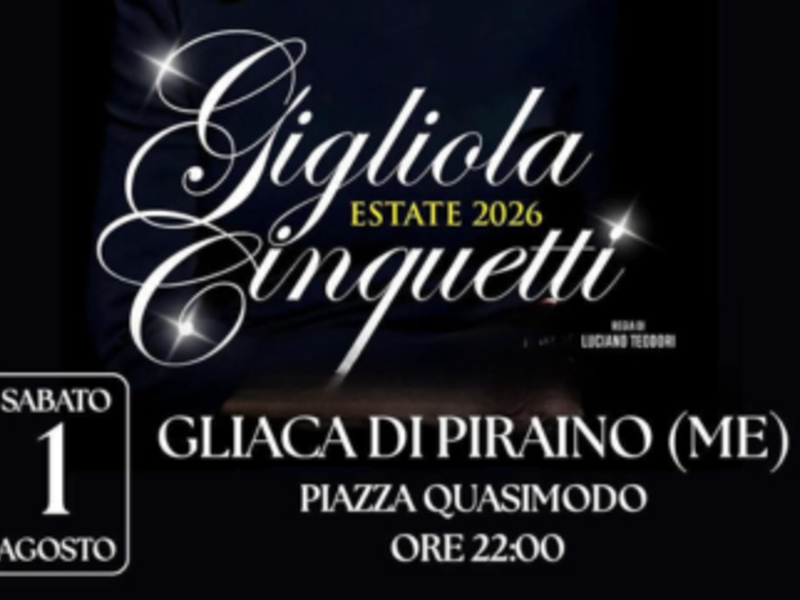 1 Agosto 2026 - Gigliola Cinquetti a Gliaca di Piraino