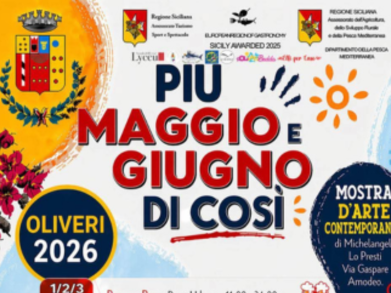 Eventi Maggio e Giugno 2026 ad Oliveri Eventi Maggio e Giugno 2026 ad Oliveri